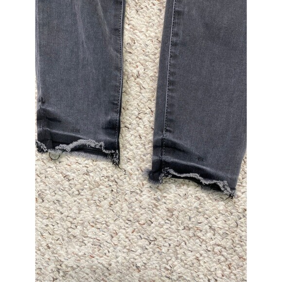 4/27 Good American Good Legs High-Rise Skinny Raw Fray Hem Black071 - Picture 5 of 9